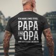 Ich Habe Zwei Titel Papa Und Opa Rocke Sie Bote T-Shirt mit Rückendruck Geschenke für alte Männer