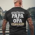 Ich Habe Zwei Titel Papa Und Opaater Grandfather Father's Day T-Shirt mit Rückendruck Geschenke für alte Männer