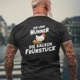 Ich Liebe Hühner Die Kacken Frühstück T-Shirt mit Rückendruck Geschenke für alte Männer