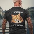 Ich Schnarche Nicht Ich Schnurre Katze Schlaf Damen T-Shirt mit Rückendruck Geschenke für alte Männer