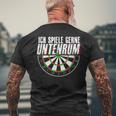 Ich Spiel Gerne Unterrum Dart Ich Spiel Gerne Down T-Shirt mit Rückendruck Geschenke für alte Männer