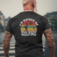 Id Rather Be Golfing Golf Lover Vintage Mens Back Print T-shirt Gifts for Old Men
