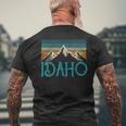 Idaho Vintage Mountains Nature Hiking Pride Souvenirs Men's T-shirt Back Print Gifts for Old Men
