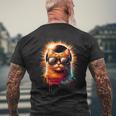 Illinois 2024 Total Solar Eclipse Cat Wearing Glasses Men's T-shirt Back Print Gifts for Old Men