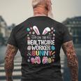 I'm The Healthcare Worker Bunny Bunny Ear Easter Men's T-shirt Back Print Gifts for Old Men