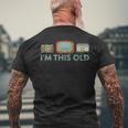 I'm This Old Retro Vintage Tv Boom Box Camera Baby Boomer Men's T-shirt Back Print Gifts for Old Men