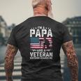 I'm A Papa And A Veteran Nothing Scares Me American Flag Father's Day Mens Back Print T-shirt Gifts for Old Men