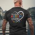 I'm A Proud Cousin Love Heart Autism Awareness Puzzle Men's T-shirt Back Print Gifts for Old Men