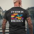 I'm Rich In Bricks Master Builder Building Blocks Men's T-shirt Back Print Gifts for Old Men