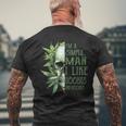 I'm A Simple Man I Like Doobies And Boobies Skull Weed Men's T-shirt Back Print Gifts for Old Men