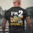 I'm Two 2 Year Old 2Nd Birthday Boy Construction Excavator Men's T-shirt Back Print Gifts for Old Men
