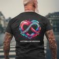 Infinity Heart Love Needs No Words Autism Awareness Tie Dye Men's T-shirt Back Print Gifts for Old Men