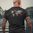 International World Flags Flag Of The Countries Of The World Men's T-shirt Back Print Gifts for Old Men