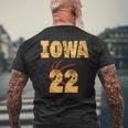 Iowa 22 Golden Yellow Sports Team Jersey Number Men's T-shirt Back Print Gifts for Old Men
