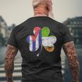 Irish Cuban Flag Ireland Shamrock St Patricks Day V2 Mens Back Print T-shirt Gifts for Old Men