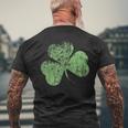 Irish Shamrock Ireland Emblem Flag Shamrock Vintage Men's T-shirt Back Print Gifts for Old Men