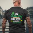 Irish St Patricks Day My Lucky Charms Call Me Tow Truck Driver Job Title Mens Back Print T-shirt Gifts for Old Men