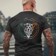 Irland Keltischer Dreiecksknoten Irische Flagge Ireland Black T-Shirt mit Rückendruck Geschenke für alte Männer