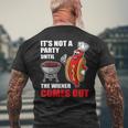It's Not A Party Until The Wiener Comes Out Hot Dog Men's T-shirt Back Print Gifts for Old Men