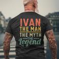 Ivan Der Mann Der Mythos Die Legende Name Ivan T-Shirt mit Rückendruck Geschenke für alte Männer