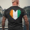 Ivory Coast Outfit Ivory Coast Heart Flag Ivory Coast Men's T-shirt Back Print Gifts for Old Men