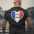 J'aime La France Flag I Love French Culture Paris Francaise Men's T-shirt Back Print Gifts for Old Men