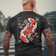 Japanese Koi Carp Fish Nishikigoi Aesthetic Cherry Blossom Men's T-shirt Back Print Gifts for Old Men