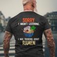 Japanese Noodle Soup Anime Food Ramen Men's T-shirt Back Print Gifts for Old Men