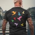 Japanese Origami Paper Folding Artist Crane Origami Men's T-shirt Back Print Gifts for Old Men