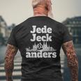 Jeder Jeck Es Anders Kölsches Grundgesetz Carnival In Cologne T-Shirt mit Rückendruck Geschenke für alte Männer