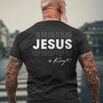 Jesus Is King Scripture God Crown Bible Christian Men's T-shirt Back Print Gifts for Old Men