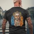 Jesus Has Rizzen Vintage Watercolor For Women Men's T-shirt Back Print Gifts for Old Men