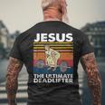 Jesus The Ultimate Deadlifter Fitness Vintage Men's T-shirt Back Print Gifts for Old Men