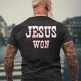 Jesus Won Texas Christianity Religion Jesus Won Texas Men's T-shirt Back Print Gifts for Old Men