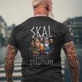 Jga Vikings Skal Auf Den Bräutigam Vikings T-Shirt mit Rückendruck Geschenke für alte Männer