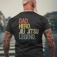 Jiu Jitsu Dad Hero Legend Vintage Retro Mens Back Print T-shirt Gifts for Old Men