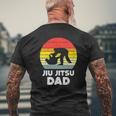 Jiu Jitsu Dad Sunset Retro Brazilian Martial Arts Men Mens Back Print T-shirt Gifts for Old Men