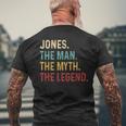 Jones The Man The Myth The Legend Men's T-shirt Back Print Gifts for Old Men
