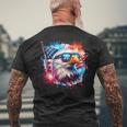 July 4Th Patriotic Bald Eagle Usa American Flag Fireworks Men's T-shirt Back Print Gifts for Old Men