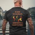 In June We Celebrate Juneteenth & Black Father's Day Freedom Mens Back Print T-shirt Gifts for Old Men