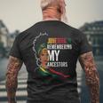 Junenth African American Freedom Black History Ancestors Men's T-shirt Back Print Gifts for Old Men