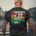 Junenth Freedom Melanin Black History Property Of Nobody Men's T-shirt Back Print Gifts for Old Men