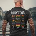 Junenth God Says I Am Celebrating Black Freedom 1865 Men's T-shirt Back Print Gifts for Old Men