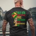 Junenth Is My Independence Day Black History Civil Rights Men's T-shirt Back Print Gifts for Old Men