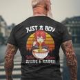 Just A Boy Who Loves Anime And Ramen Japanese Otaku Men's T-shirt Back Print Gifts for Old Men