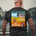 Just A Boy Who Loves Anime Ramen And Sketching Japan Anime Men's T-shirt Back Print Gifts for Old Men