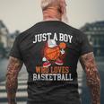 Just A Boy Who Loves Basketball Player Hoops Men's T-shirt Back Print Gifts for Old Men