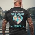Just A Boy Who Loves Yaoi Seme And Uke Fujoshi Men's T-shirt Back Print Gifts for Old Men