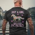 Just A Girl Who Loves Horses Horse Riding Girls Women Men's T-shirt Back Print Gifts for Old Men