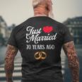 Just Married 70 Years Ago Couple 70Th Anniversary Men's T-shirt Back Print Gifts for Old Men